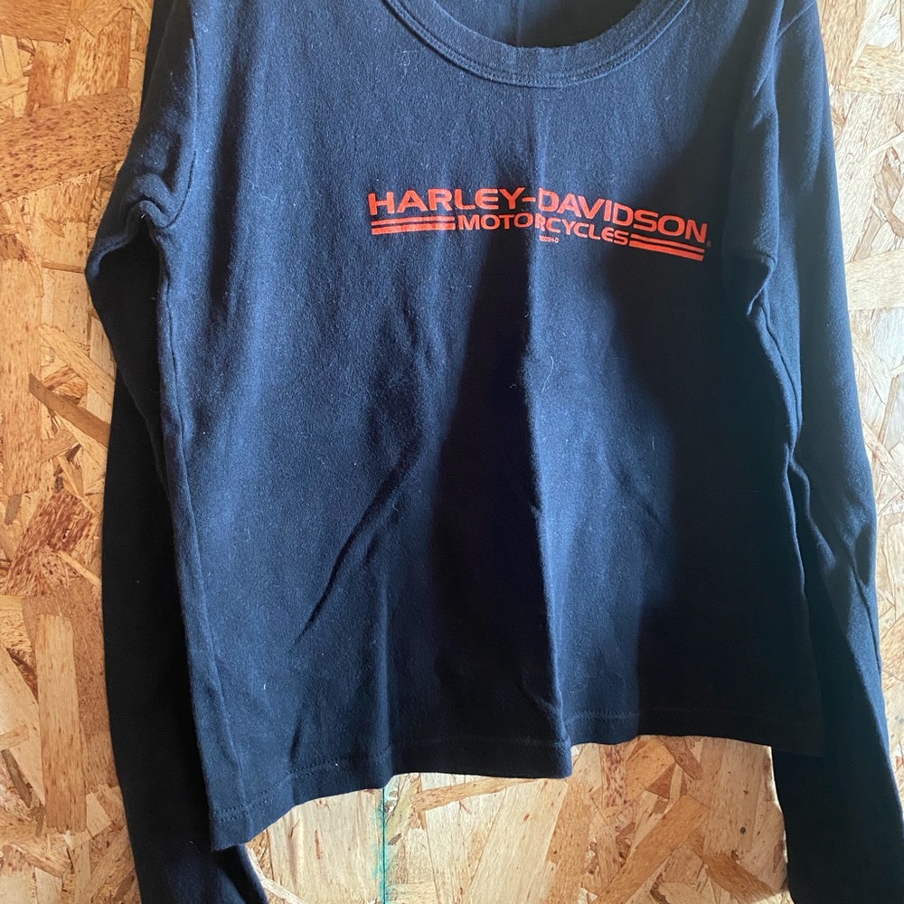 Harley-Davidson Black Tee with Orange Eagle Graphic